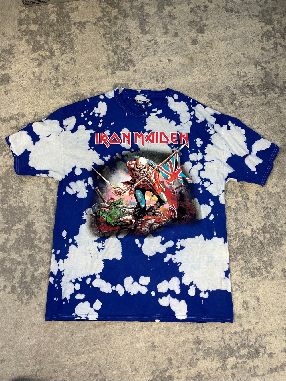 Iron Maiden Vintage Style Graphic Tee T Shirt The Trooper Tie Dye Sz XL